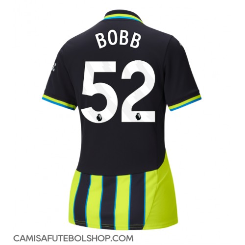 Camisa de time de futebol Manchester City Oscar Bobb #52 Replicas 2º Equipamento Feminina 2024-25 Manga Curta